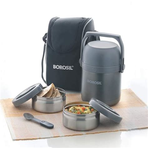 borosil - hot-n-fresh stainless steel insulated lunch box|Borosil .